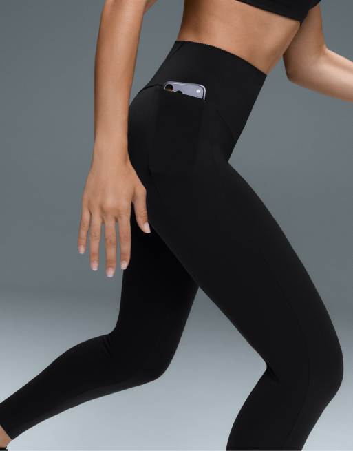 OYSHO - Leggings a compressione alla caviglia a vita alta da 65 cm nero mezzanotte con tasca, 3 di 7