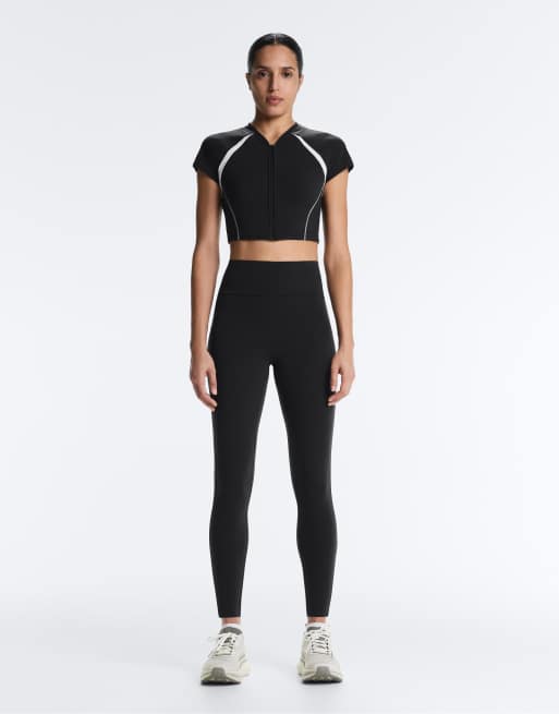 OYSHO - Leggings a compressione alla caviglia a vita alta riflettenti neri, 2 di 4