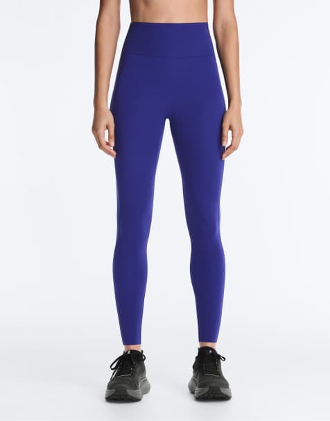 OYSHO - Leggings a vita alta a compressione riflettente alla caviglia color cobalto - view 1