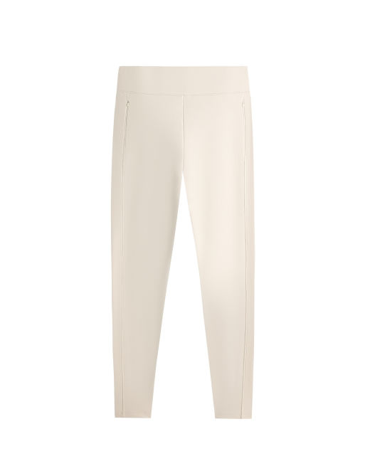OYSHO leggings alla caviglia a vita alta caldi con zip 70 cm in ecru, 4 di 6