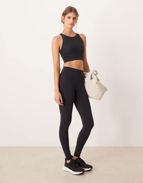 OYSHO - Leggings alla caviglia leggeri a vita alta da 20 cm neri con tasche - view 1