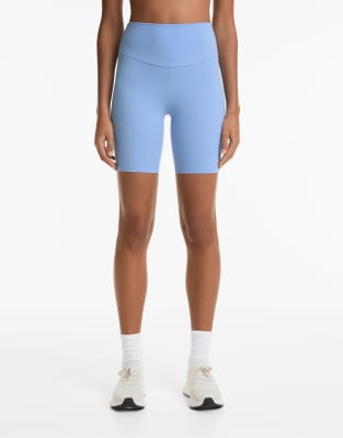 Oysho - Leggings aus Comfortlux in blassem Lavendelblau mit hohem Bund, 20 cm