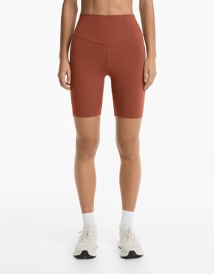 Oysho - Leggings aus Comfortlux in Terracotta mit hohem Bund, 20 cm-Braun
