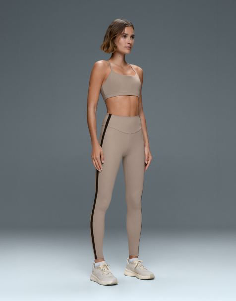OYSHO leggings Comfortlux a vita alta alla caviglia con dettagli a contrasto in stone - view 1
