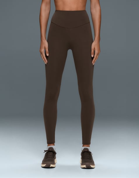 OYSHO leggings Comfortlux a vita alta alla caviglia marroni - view 1