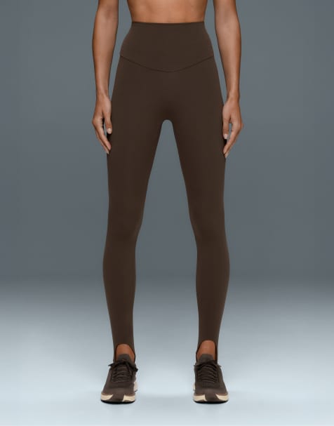 OYSHO leggings Comfortlux taille très haute longueur cheville avec étriers marron - view 1
