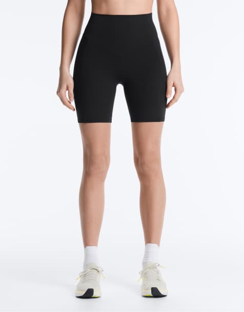 Pantaloncini Sportivi Donna A Vita Alta Con Tasche: 3/4 Per Yoga E Running