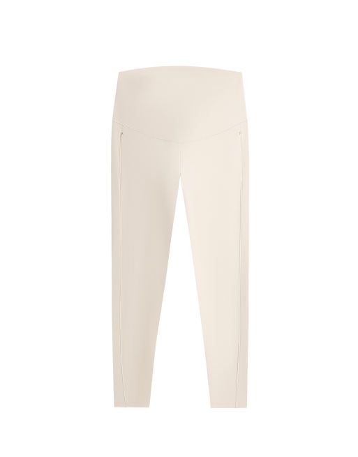 OYSHO leggings premaman caldi 65 cm con zip color écru, 6 di 6