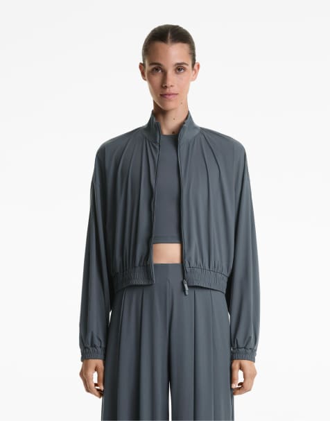 OYSHO – Leichte Jacke in Anthrazit-Blau mit kühlendem Effekt - view 1