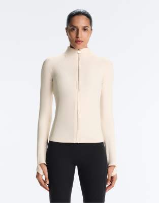 OYSHO - Leichte, warme Jacke aus Funktionsmaterial in blassem Ecru mit Ziernaht-Neutral