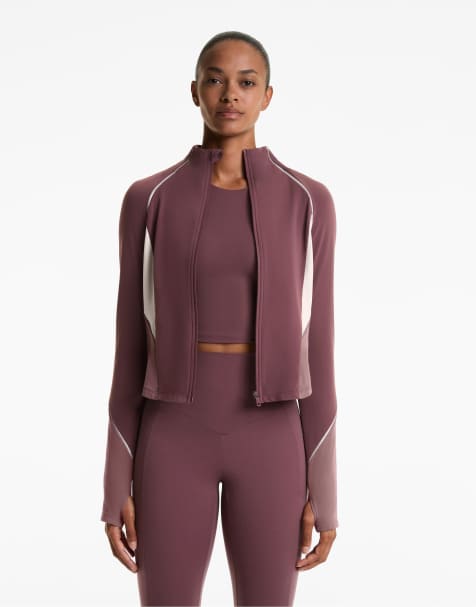 OYSHO – Leichte, warme Jacke aus Funktionsmaterial in Burgunderrot mit reflektierendem Design - view 1