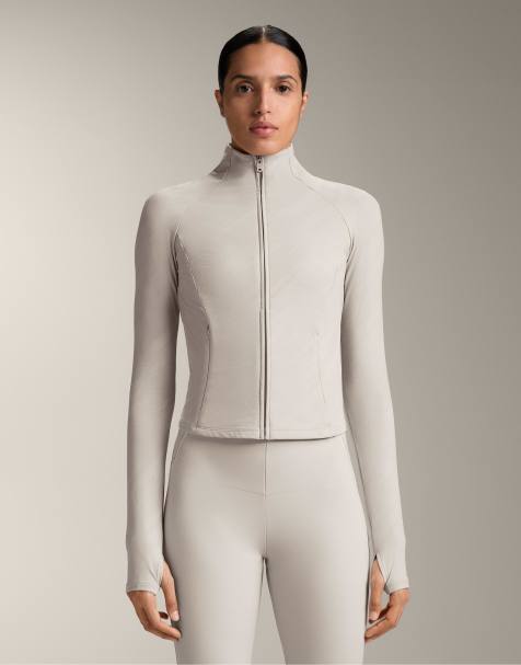 OYSHO – Leichte, warme Jacke aus Funktionsmaterial in Taupe mit reflektierenden Elementen - view 1