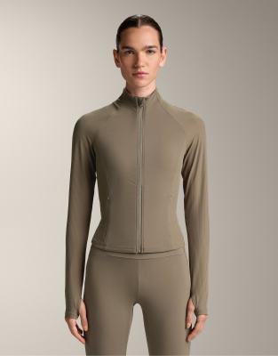 OYSHO - Leichte, warme Jacke aus geripptem Funktionsmaterial in Grau