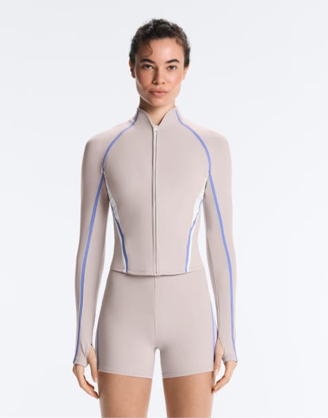 OYSHO – Leichte, warme Jacke aus geripptem Funktionsmaterial in Grau - view 1