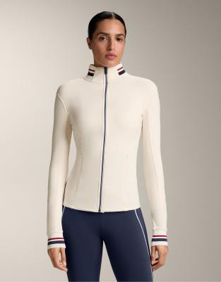 OYSHO - Leichte, warme Jacke aus gummiertem Funktionsmaterial in blassem Ecru-Neutral