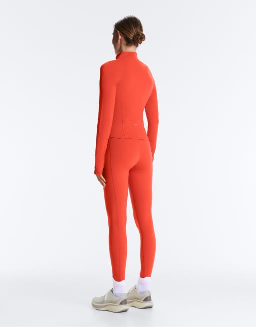 OYSHO – Leichte, warme Jacke in Orange mit Ziernähten, 3 von 4