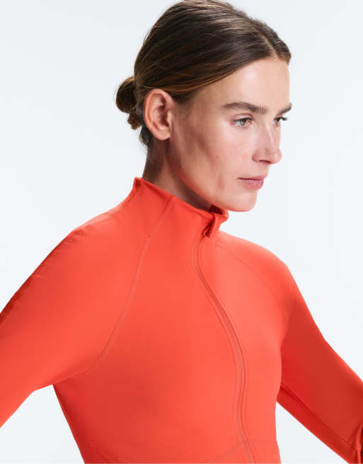 OYSHO – Leichte, warme Jacke in Orange mit Ziernähten, 4 von 4