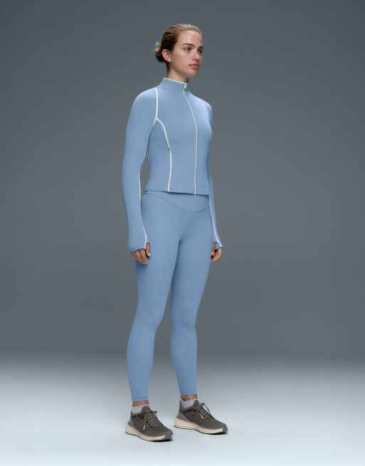 OYSHO leichte warme technische Jacke mit Paspelierung in Blau, 2 von 7