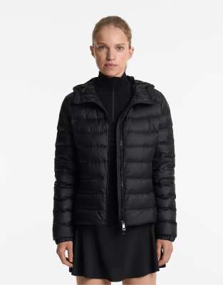 Oysho - Leichte, wasserabweisende, verstaubare Jacke in Schwarz mit 100% Daunen
