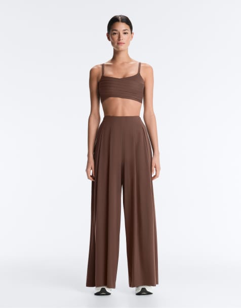 OYSHO - Lette brune bukser med brede ben - view 1