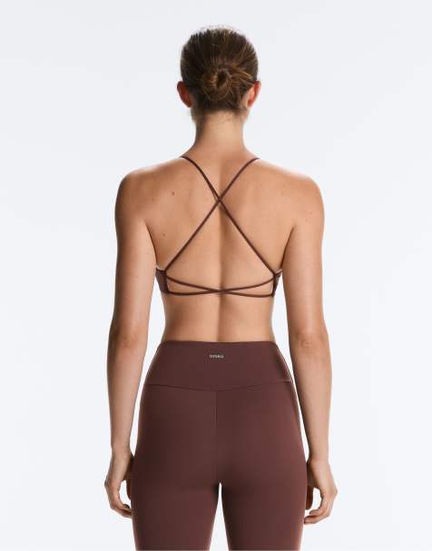OYSHO Light-support comfortlux cross-back sports bra in brown - view 1