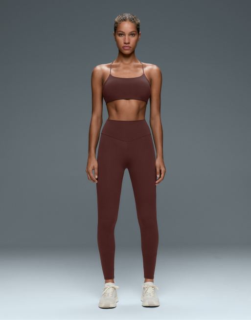 OYSHO Light-support comfortlux cross-back sports bra in brown, 2 of 6