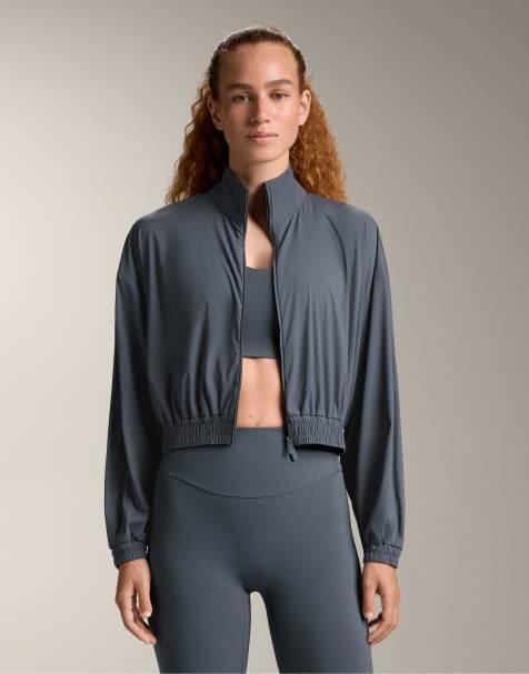 OYSHO Light touch cool-touch jacket in anthracite blue - view 1