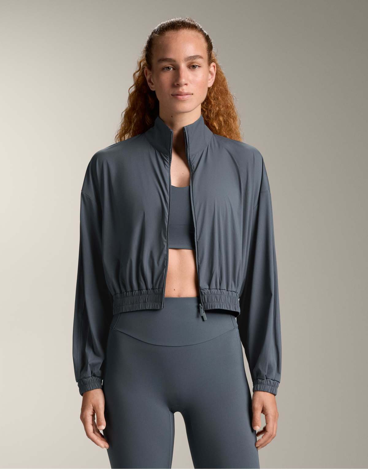 OYSHO Light touch cool-touch jacket in anthracite blue