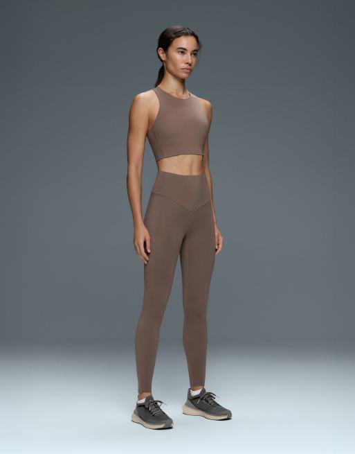 OYSHO Light touch crossover back tank top in brown, 2 of 5