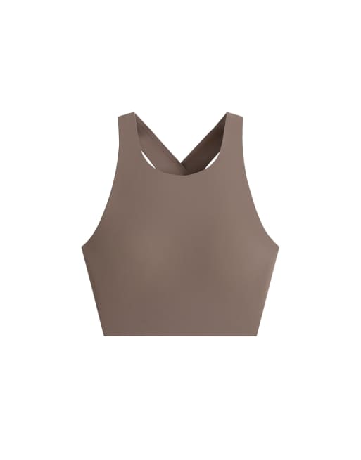 OYSHO Light touch crossover back tank top in brown, 5 of 5