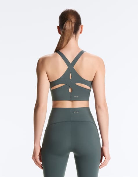 OYSHO Light touch medium-support sports bra in green