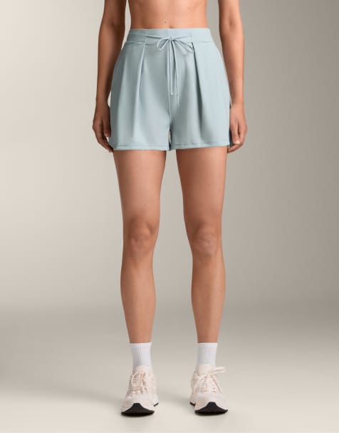 OYSHO Light touch pleated shorts in stone blue