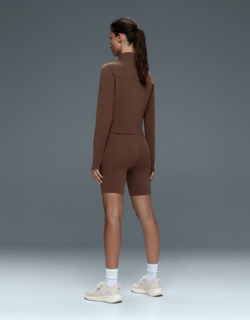 OYSHO Light warm boxy technical jacket in cocoa, 5 of 7