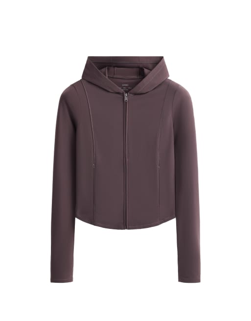 OYSHO Light warm cropped technical jacket in purple, 7 of 7