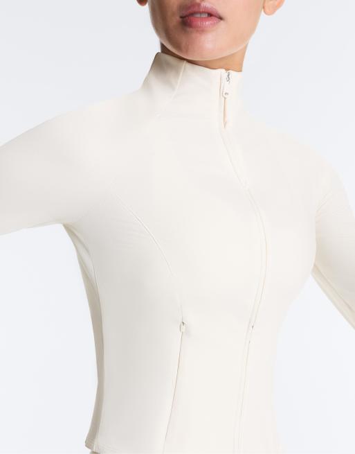 OYSHO Light warm jacket in pale ecru, 3 of 7