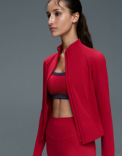 OYSHO Light warm jacket in red, 6 of 7