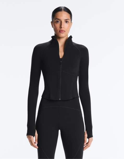OYSHO Light warm jacket with seams in black