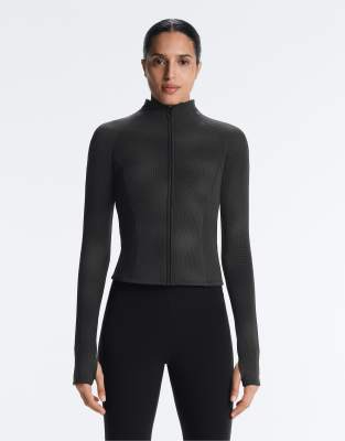 OYSHO Light warm reflective technical jacket in black | ASOS