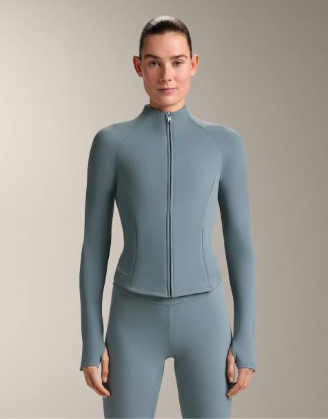 OYSHO Light warm technical jacket in grey-blue - view 1