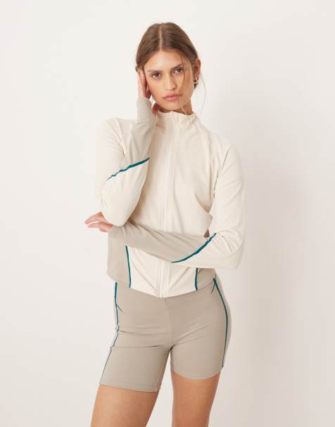 OYSHO Light warm technical jacket in pale ecru - view 1