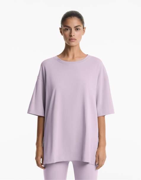 Oysho – Lila t-shirt i bomullsmix med kort ärm - view 1