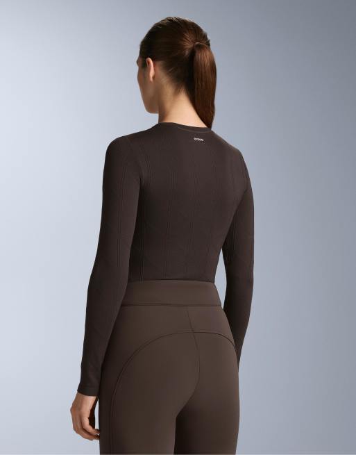 OYSHO – Ljusbrun underställströja i jacquard med seamless-design, 2 av 4