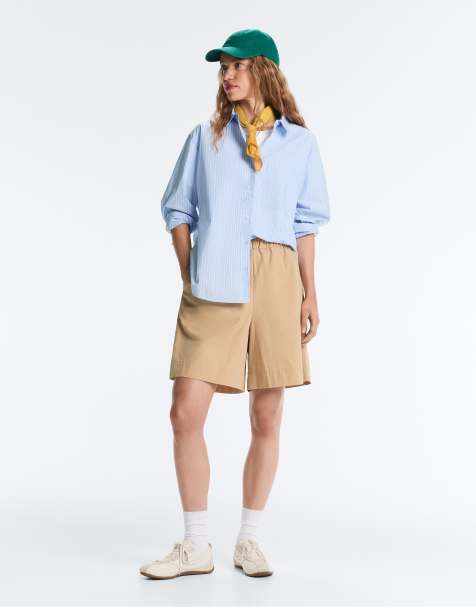 OYSHO – Ljusbruna bermudashorts i 100% bomull - view 1