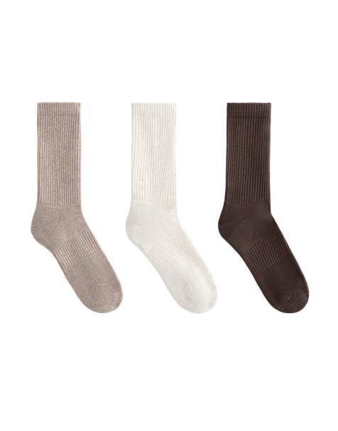 OYSHO – Ljusbruna, melerade, klassiska sportstrumpor i bomullsmix, 3-pack - view 1