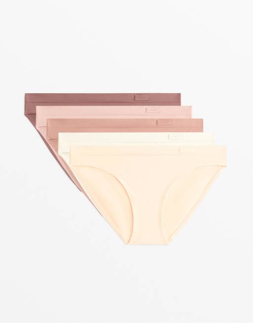 OYSHO – Ljusrosa, mjuka, klassiska trosor i seamless-design, 5-pack