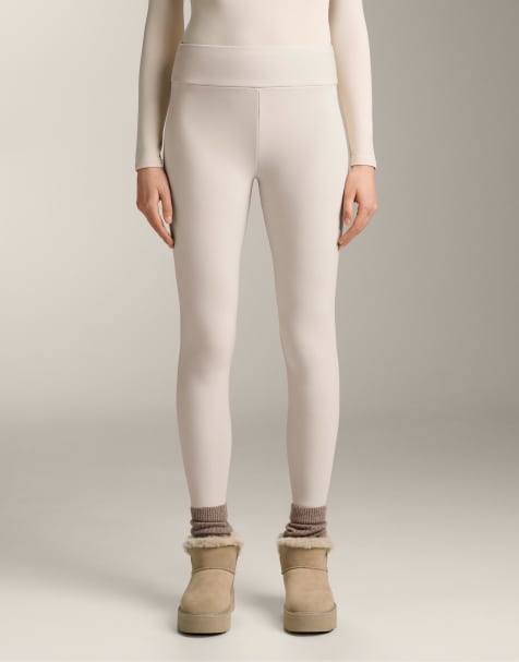 OYSHO – Ljust minkbeige, extra varma, ankellånga leggings i seamless-design med hög midja, 70cm - view 1