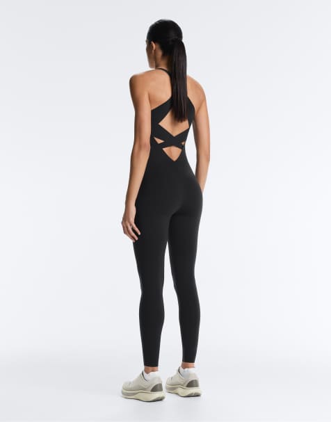 OYSHO Long compressive halterneck jumpsuit in black - view 1