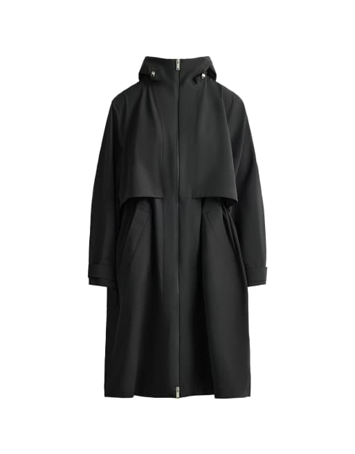 OYSHO Long extra lightweight 10k waterproof jacket in black, 6 of 6