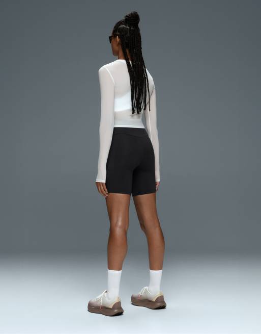 OYSHO Long-sleeved technical t-shirt with text in off-white, 4 of 6