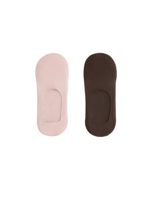 Oysho - Lot 2 paires de chaussettes invisibles en microfibre - Rose pâle